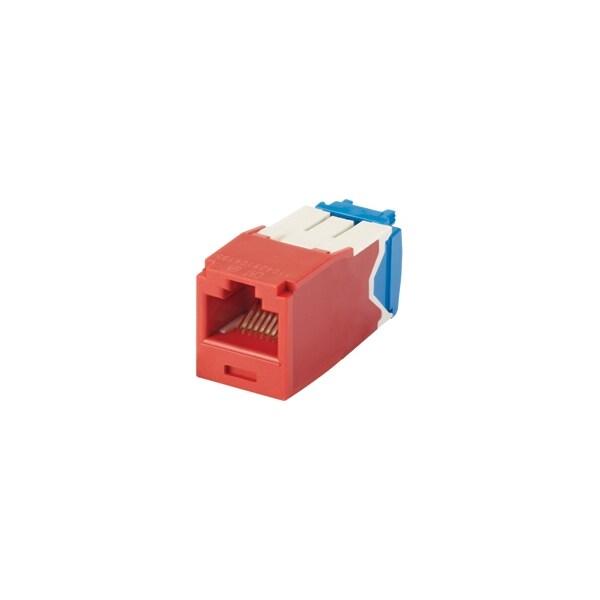 Panduit 1-PORT MOD JACK IDC 8W8P UTP, T568A/B TX6A CAT6A IP10, RED ROHS CJ6X88TGRD